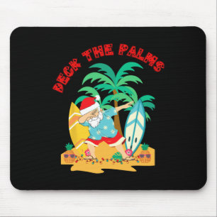 Deck The Palms Dabbing Santa - Xmas Tropical Beach Mouse Mat