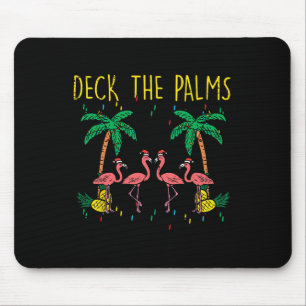 Deck The Palms Flamingo Fun Xmas Christmas Women Mouse Mat