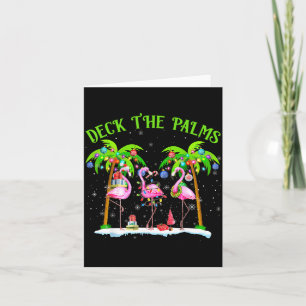 Deck The Palms Flamingo Trocal Christmas Lights  Card