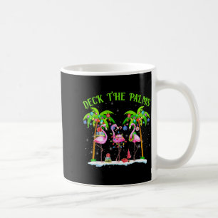 Deck The Palms Flamingo Trocal Christmas Lights Coffee Mug