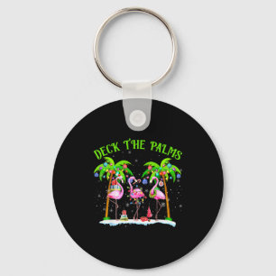 Deck The Palms Flamingo Trocal Christmas Lights Pa Key Ring