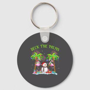 Deck The Palms Flamingo Trocal Christmas Lights Pa Key Ring