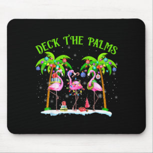 Deck The Palms Flamingo Trocal Christmas Lights Pa Mouse Mat