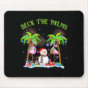 Deck The Palms Flamingo Trocal Christmas Lights Pa Mouse Mat