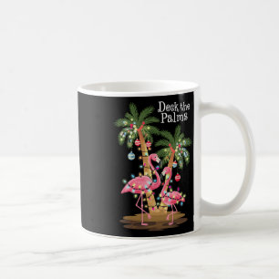 Deck The Palms Flamingo Tropical Christmas Lights Coffee Mug
