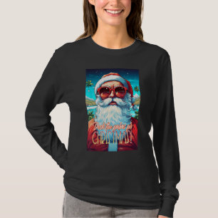 Deck the Palms for Christmas in July Santa Wearing T-Shirt