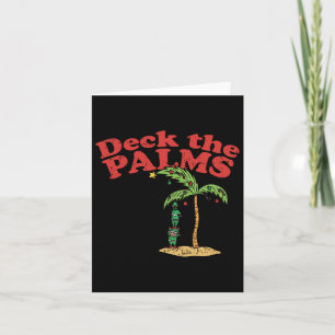 Deck The Palms Funny Christmas In July Summer Elf Card