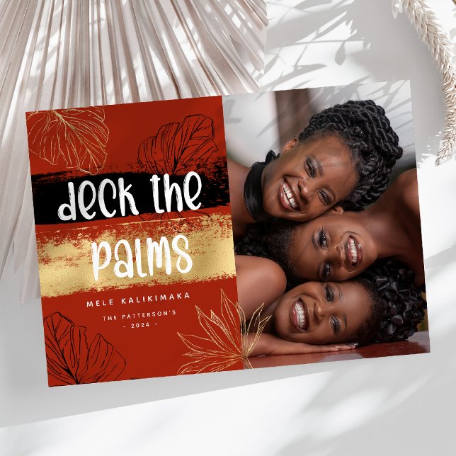 Deck the Palms' Mele Kalikimaka Photo Holiday Card (Creator Uploaded)