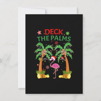 Deck The Palms Pyjamas Christmas Florida Flamingo Invitation