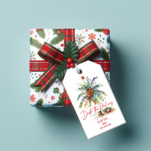 Deck The Palms Tropical Christmas Party Invitation Gift Tags