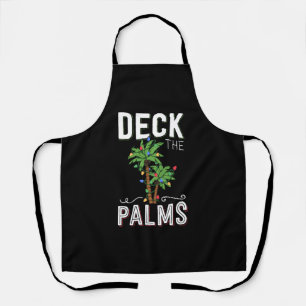 Deck The Palms Tropical Hawaii Christmas Palm  Apron