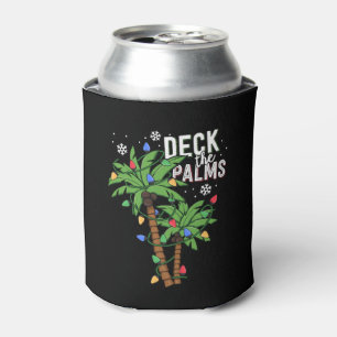 Deck The Palms Tropical Hawaii Christmas Palm Can Cooler