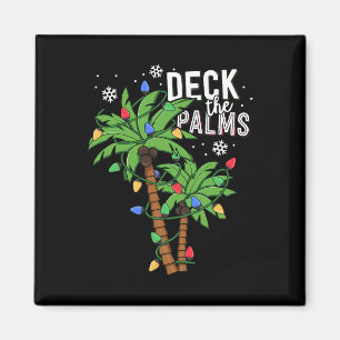 Deck The Palms Tropical Hawaii Christmas Palm Tree Magnet
