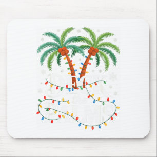 Deck The Palms Tropical Hawaii Christmas Palm Tree Mouse Mat