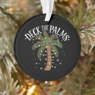 Deck The Palms Tropical Hawaii Christmas Palm Tree Ornament