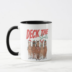 Deck the Stalls Funny Christmas Horse Lovers Mug