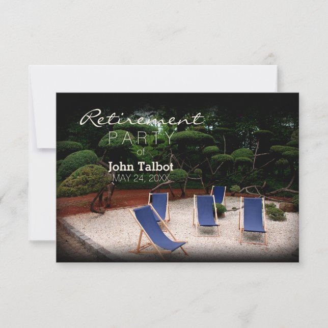 Deckchairs Personalised Retirement Invitation (Front)