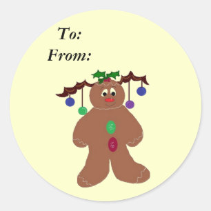 Decked out Gingerbreadman Classic Round Sticker