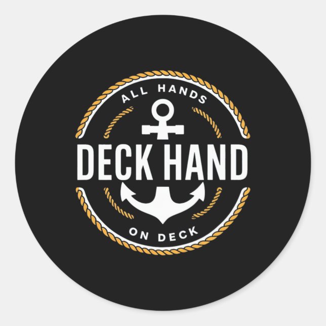 Deckhand - Deck Hand  Classic Round Sticker (Front)