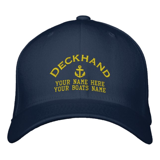 Deckhand  sailing boat crew embroidered hat (Front)