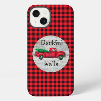 Deckin Halls Red Christmas Truck iPhone 13 Case
