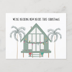Decking New Decks Beach House Palms Holiday Moving Announcement Postcard