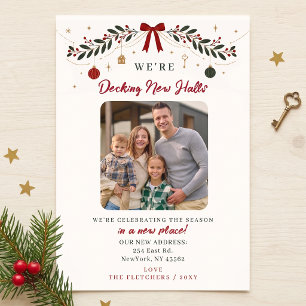 Decking New Halls Christmas Holidays Photo Moving Holiday Card
