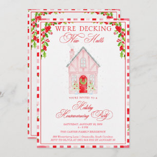 Decking New Halls Christmas Housewarming Invitation