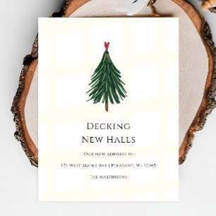 Decking New Halls Christmas Moving Announcement Postcard