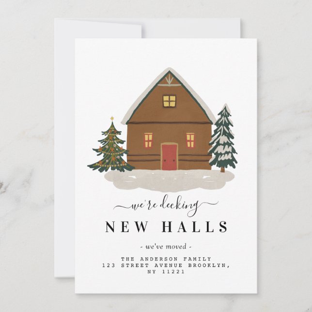 DECKING NEW HALLS | holiday moving announcement (Front)