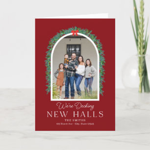 Decking New Halls Moving Announcement Holiday Card