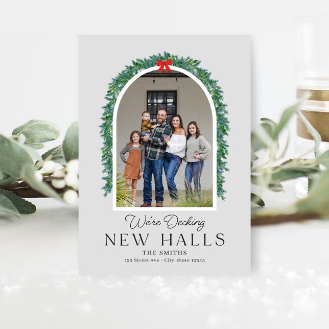 Decking New Halls Moving Announcement Holiday Card (Creator Uploaded)