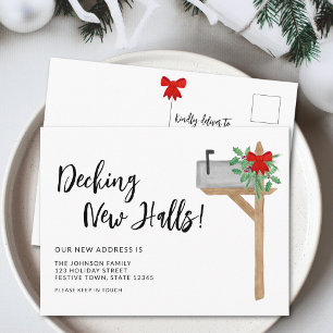 Decking New Halls Moving Announcement Postcard
