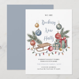Decking New Halls New Address Moving  Holiday Card
