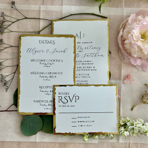 Deckle Edge Foil Wedding Invitation
