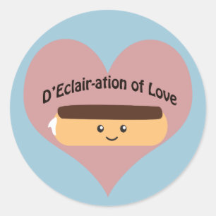 D'eclair-ation Of Love Classic Round Sticker