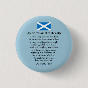 Declaration of Arbroath Scottish Independence 3 Cm Round Badge