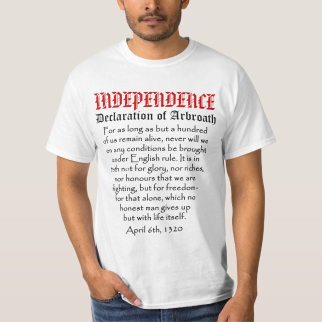Declaration of Arbroath Scottish Independence Tee (Front)