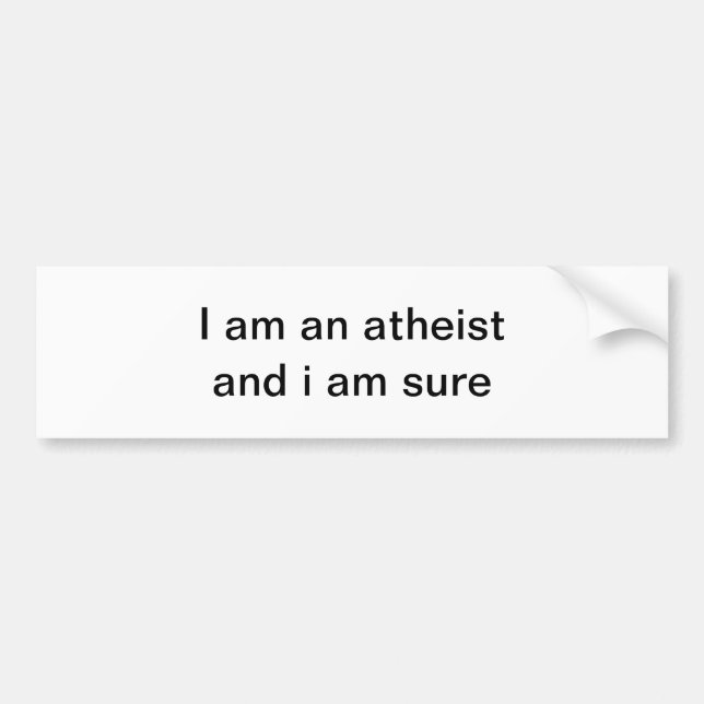 Declaration of atheist bumper sticker (Front)