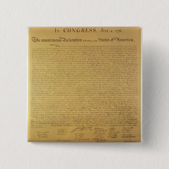 Declaration of Independence 15 Cm Square Badge (Front)