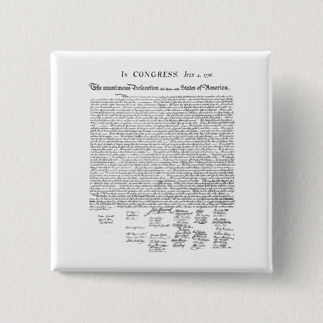 Declaration of Independence 15 Cm Square Badge (Front)
