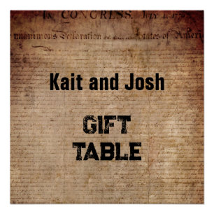 Declaration of Independence 📜 1776 Gift Table Poster
