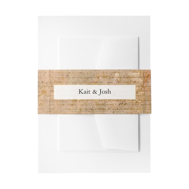 Declaration of Independence 📜 1776 Vintage Invitation Belly Band (Front Example)