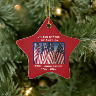 Declaration of Independence 250th Anniversary USA Ceramic Tree Decoration