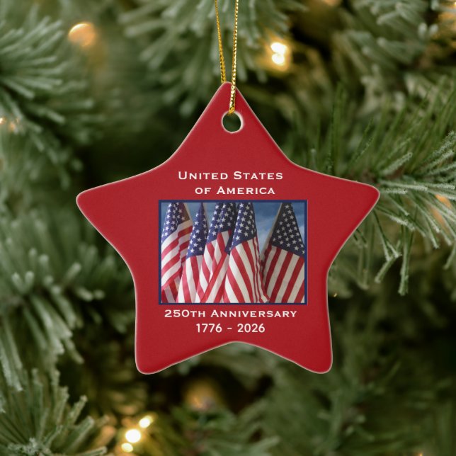 Declaration of Independence 250th Anniversary USA  Ceramic Tree Decoration (Tree)
