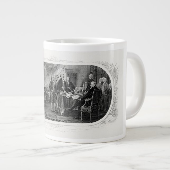 Declaration of Independence: $2 Bill, Etching Large Coffee Mug (Front Right)