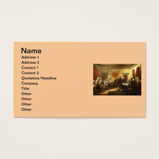 Declaration of Independence Business Card