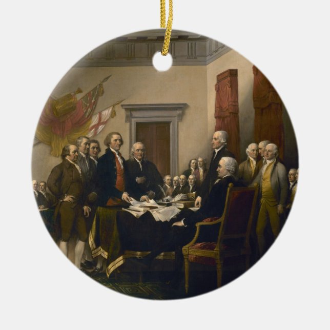 Declaration of Independence by John Trumbull Ceramic Tree Decoration (Front)