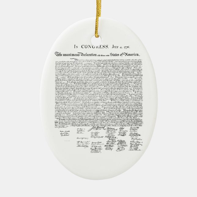 Declaration of Independence Ceramic Tree Decoration (Front)