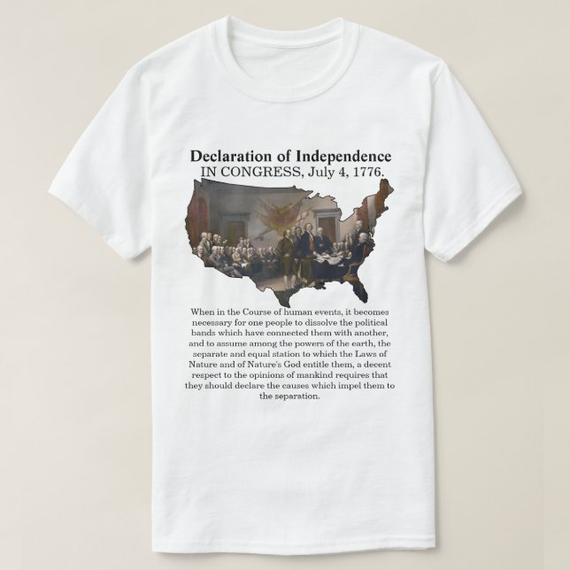 Declaration of Independence CONGRESS, July 4, 1776 T-Shirt (Design Front)